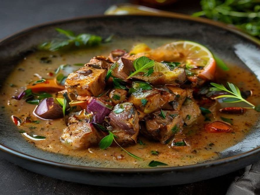 Bisque de pollo con espinacas keto