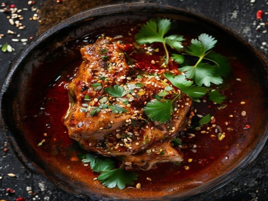 Borrego en pipián rojo keto