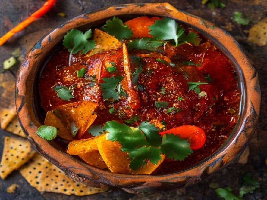 Borrego en salsa roja de molcajete Keto para cenar