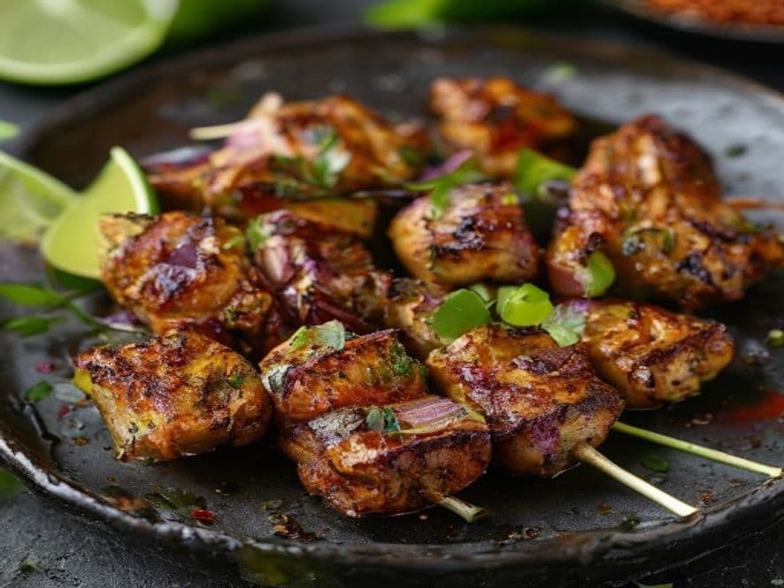 Brochetas Keto de Pollo Adobado