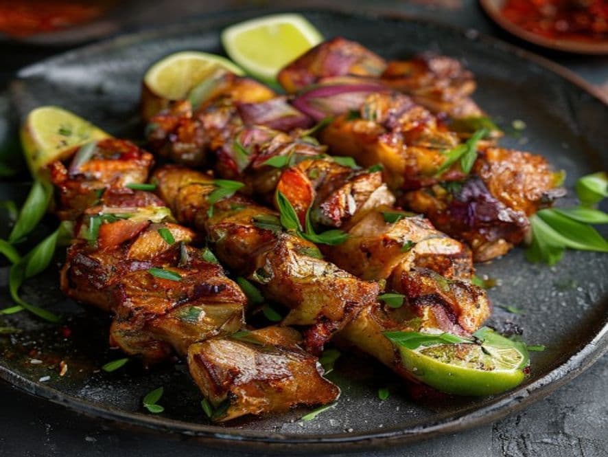 Brochetas keto de pollo al chipotle