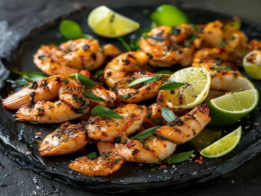 Camarón en salsa negra keto para cenar