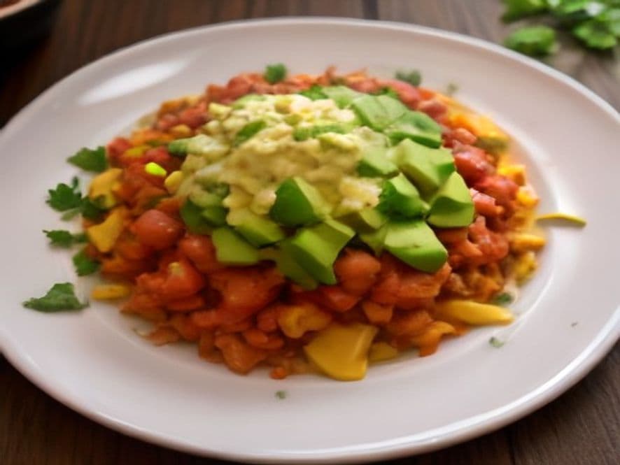 Chilaquiles Rojos de Guajillo con Machaca Keto