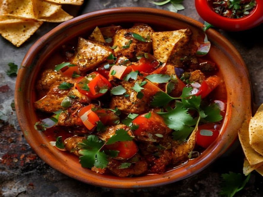 Codorniz en salsa roja de molcajete Keto para cenar