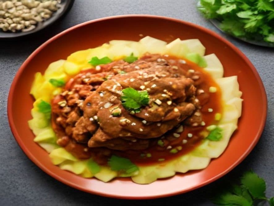 Conejo en Mole Rojo Poblano Keto