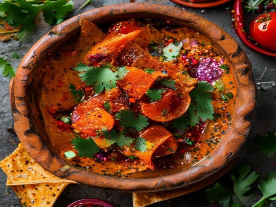 Conejo en salsa de chile ancho Keto