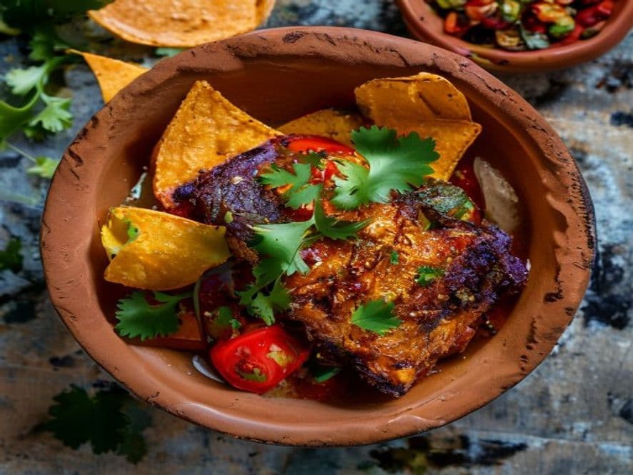 Corvina en salsa de chile morita Keto
