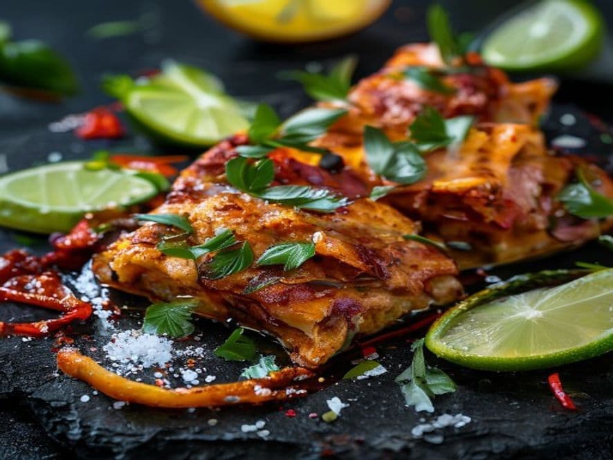 Enchiladas Rojas con Camarón Keto