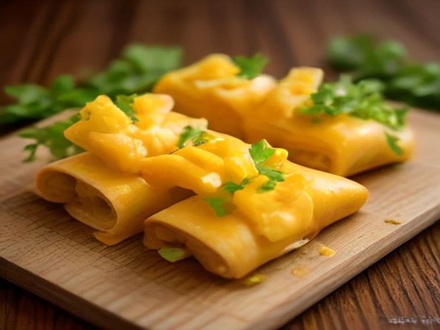 Flautas keto de espinacas y queso al horno