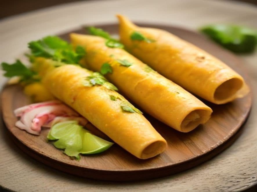 Flautas Keto de Pollo Crujientes al Horno con Crema de Aguacate