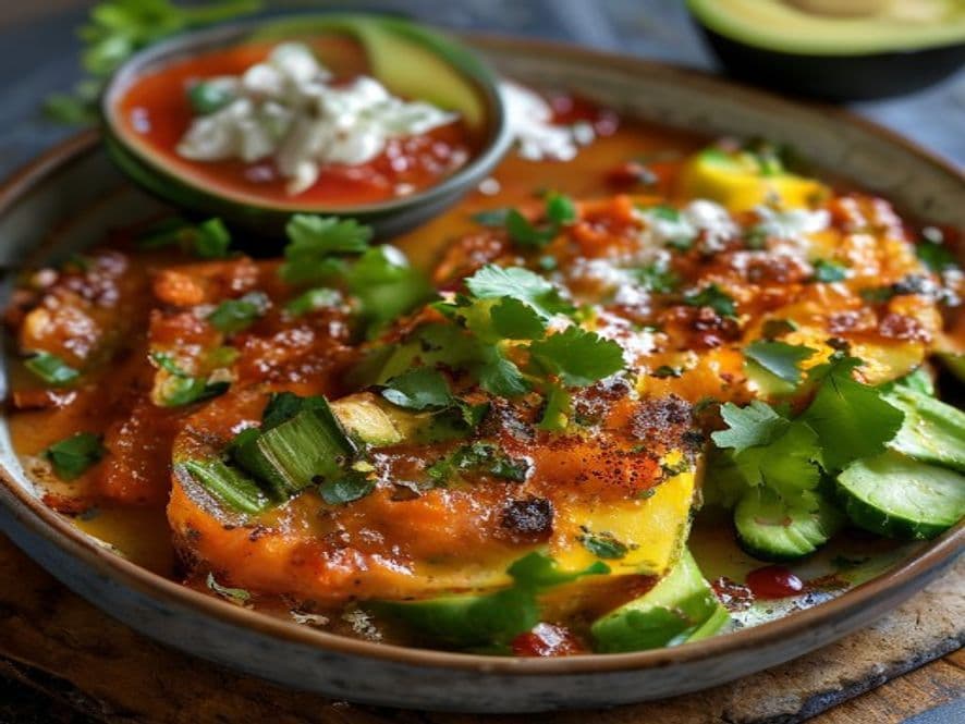 Huevos al horno con aguacate relleno keto