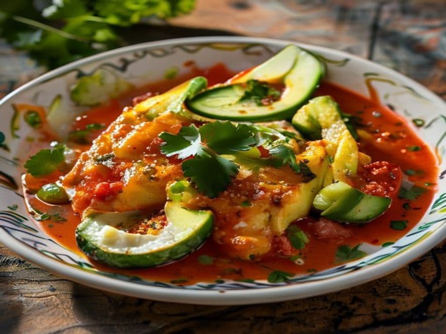 Huevos al horno con aguacate y pico de gallo Keto