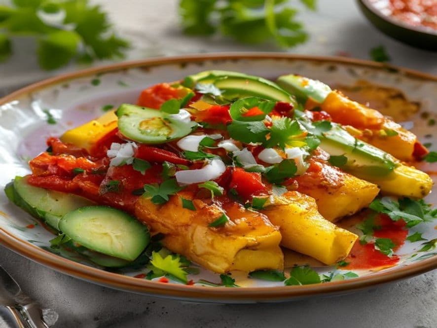 Huevos al horno con chile serrano y cebolla Keto