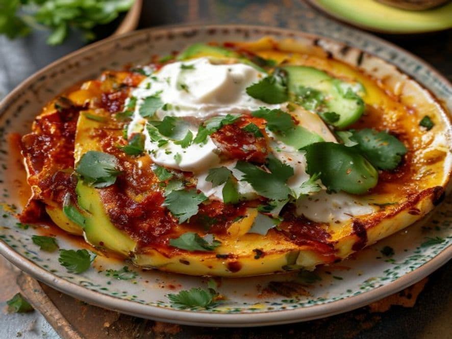 Huevos al horno con queso cotija y epazote Keto