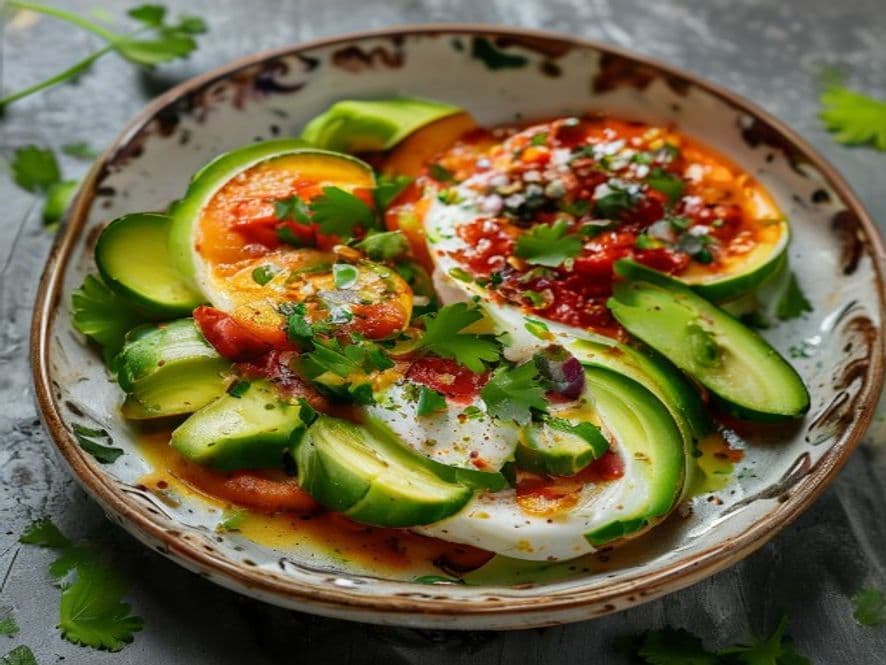 Huevos al Vapor con Aguacate y Pico de Gallo Keto