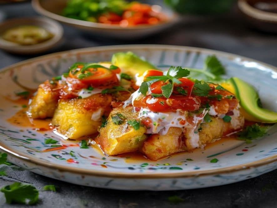 Huevos Benedictinos con Tinga de Pollo Keto