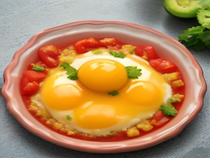 Huevos en Cazuela de Barro con Pico de Gallo y Queso Keto