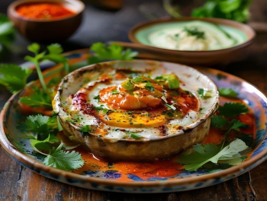 Huevos en Cocotte con Flor de Calabaza y Epazote Keto