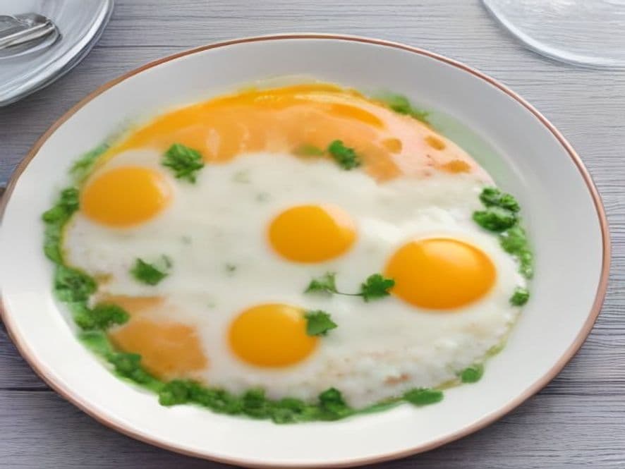 Huevos en Nido de Espinacas con Rajas Poblanas y Crema Keto