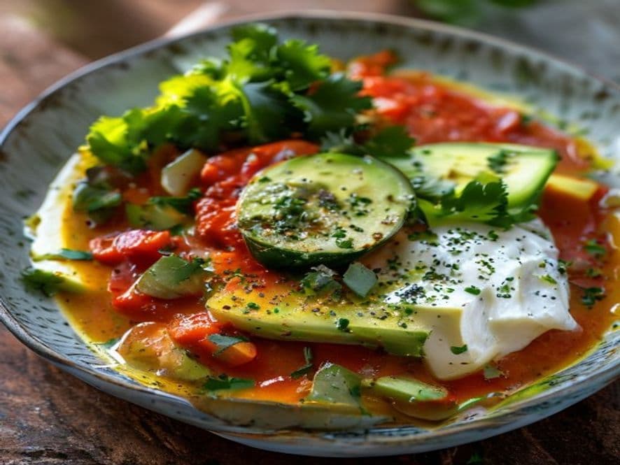 Huevos en Salsa Ranchera con Brócoli y Queso Gratinado Keto