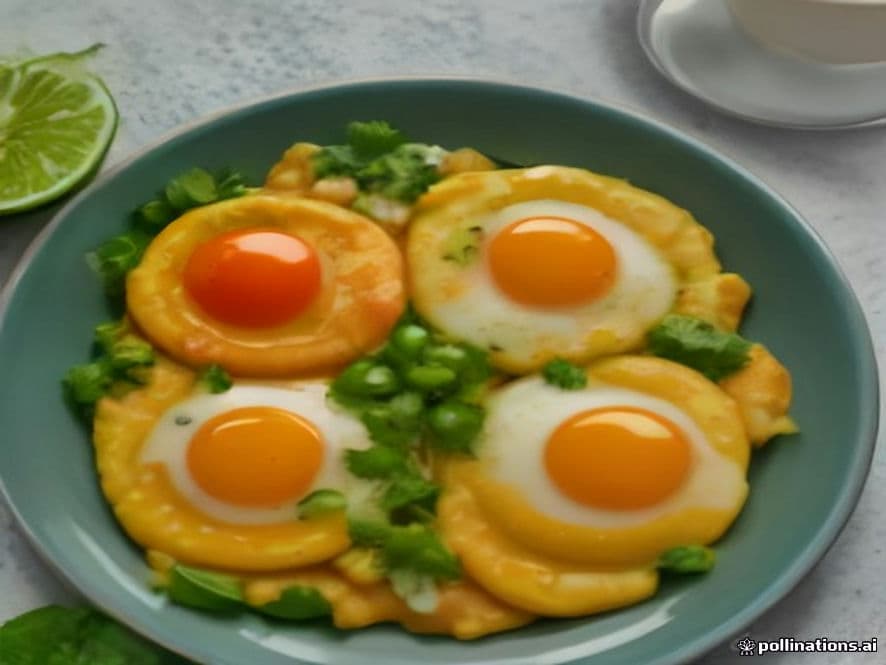 Huevos Pochados en Salsa de Tomatillo con Flor de Calabaza y Epazote Keto