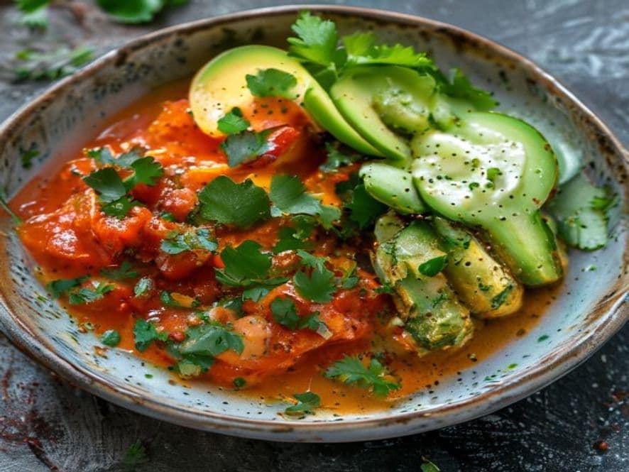 Huevos en salsa con hierba santa oaxaqueña Keto