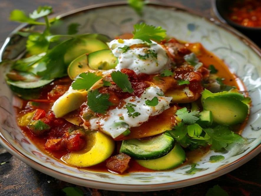 Huevos en salsa con machaca norteña Keto