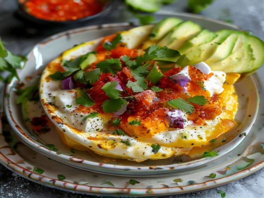 Huevos Escalfados con Pico de Gallo y Queso Keto