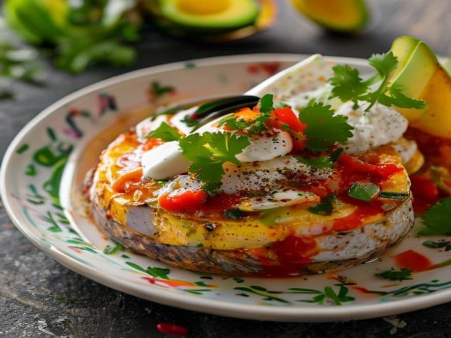 Huevos escalfados con queso panela y chile keto