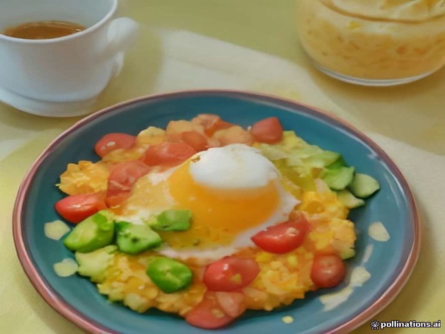 Huevos Escalfados con Tocino Ahumado y Salsa Martajada Keto