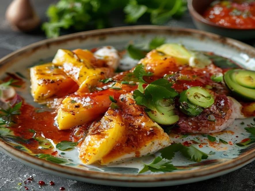 Huevos estrellados con cecina oaxaqueña Keto