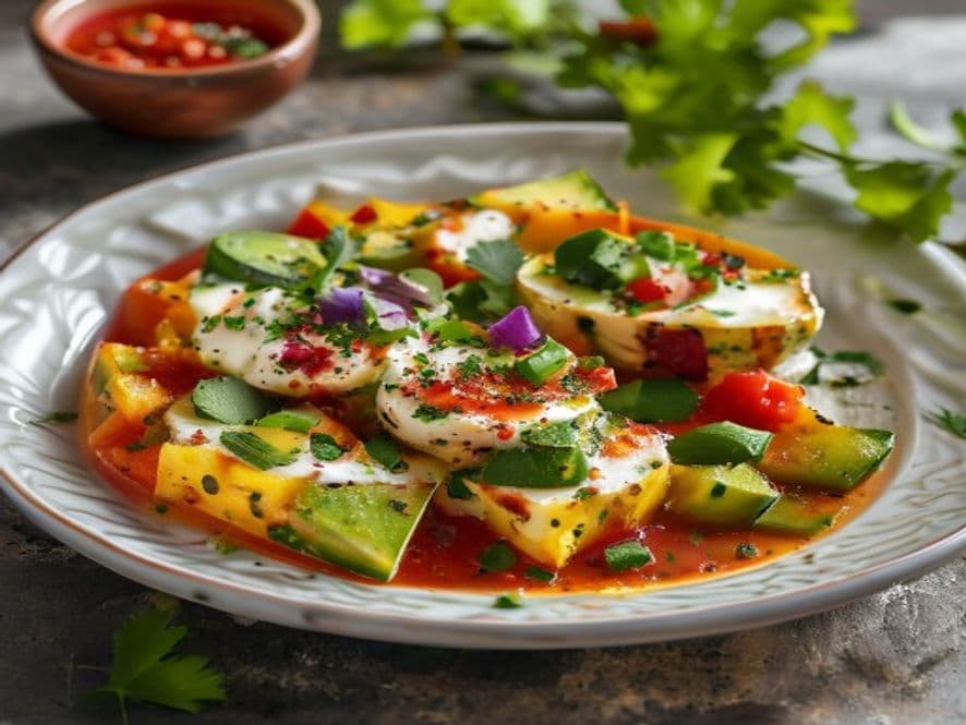 Huevos Pochados con Calabacita y Queso Manchego Keto