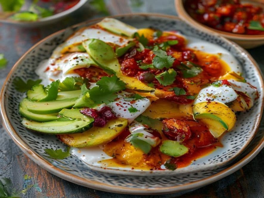 Huevos pochados con chile güero asado Keto