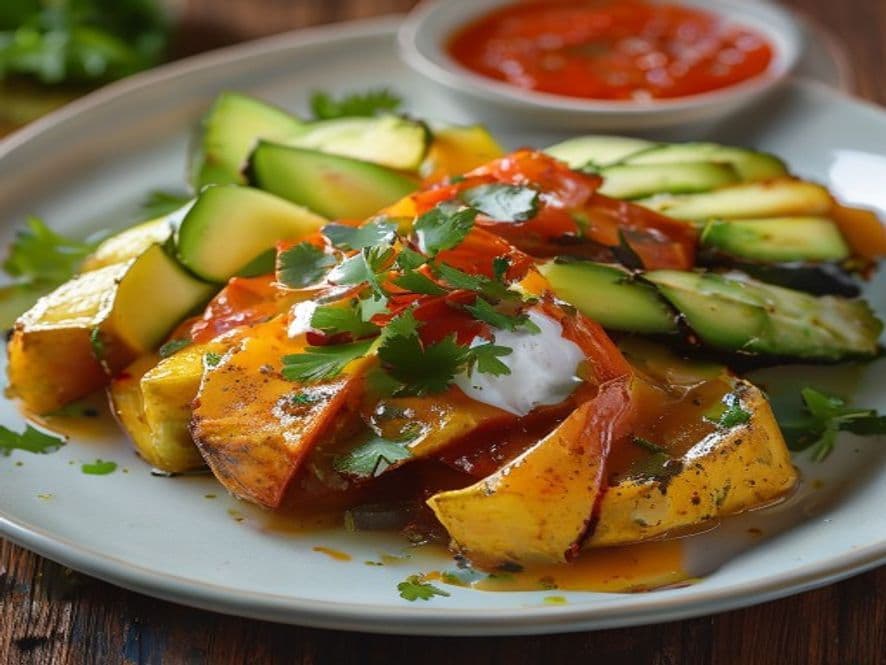 Huevos pochados con nopales y epazote Keto