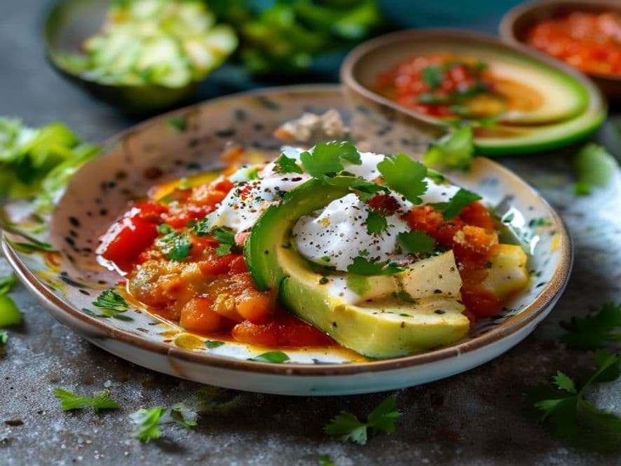 Huevos Pochados con Queso Cotija y Epazote Keto