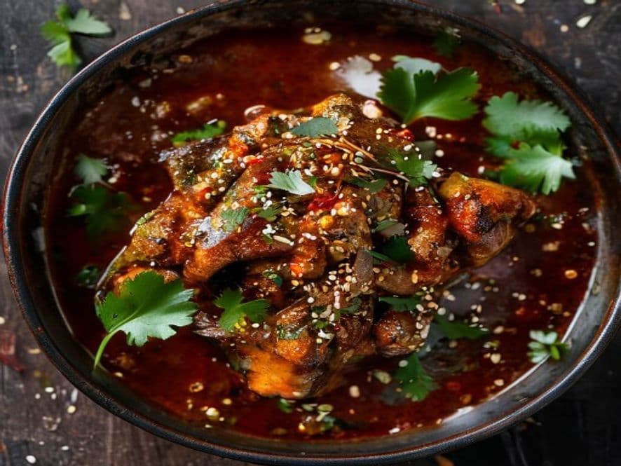 Pato en pipián rojo keto