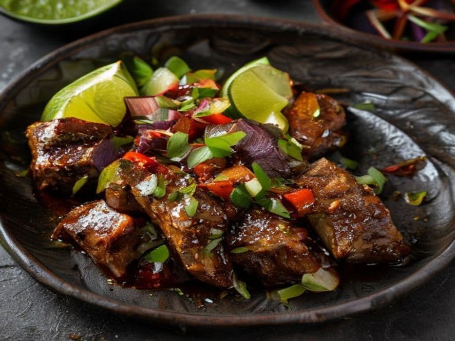 Pollo en salsa de chile ancho con chocolate Keto
