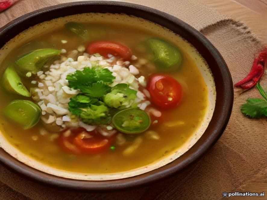 Pozole de Rajas con Crema Keto