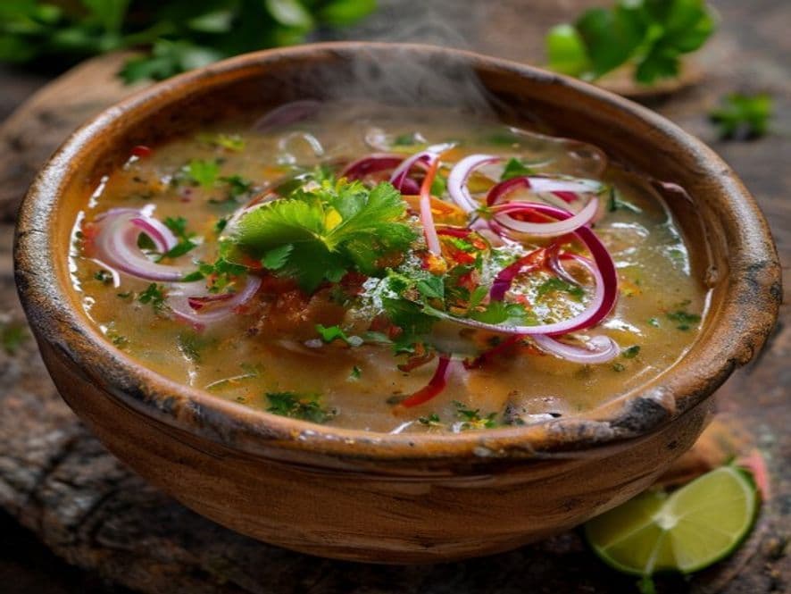 Pozole de Vichyssoise Keto de Coliflor y Pollo