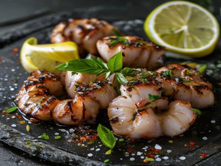 Pulpo en salsa de limón con alcaparras Keto