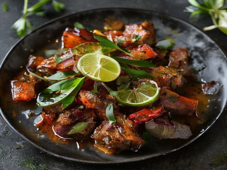 Res en Salsa de Limón con Alcaparras Keto