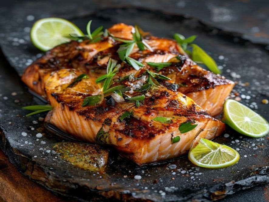 Salmón a las brasas keto para cenar