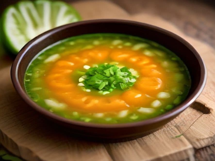 Sopa Verde Keto de Camarón sin Maíz