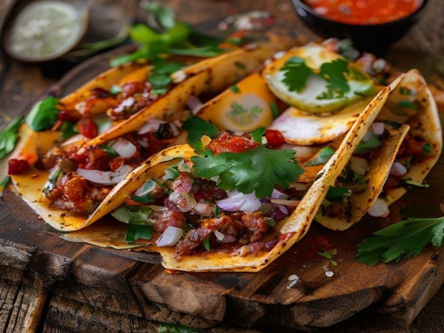 Tacos de Fajitas de Pollo Keto con Tortilla de Queso Derretido