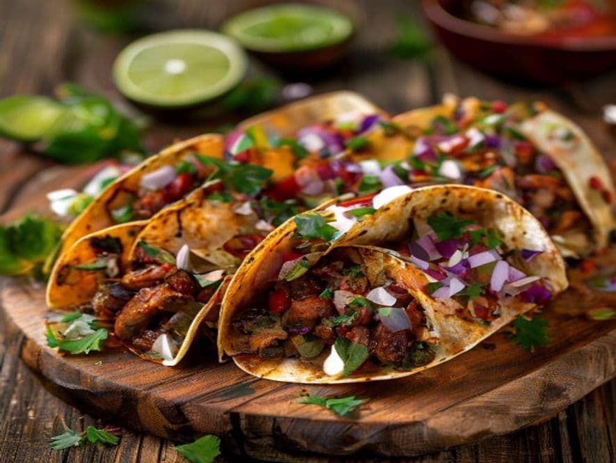 Tacos de Fajitas de Pollo Keto en Tortilla de Ajonjolí Keto
