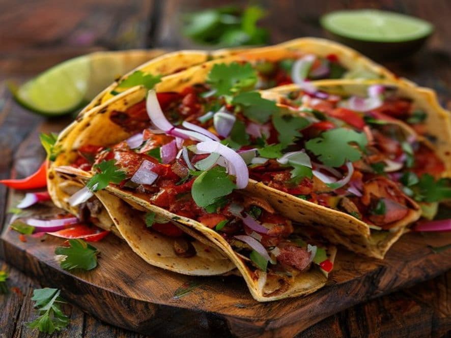 Tacos de hígado encebollado keto con tortilla de queso derretido