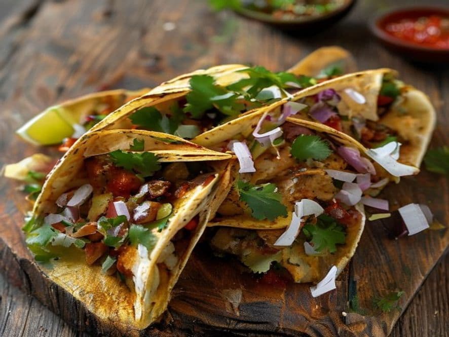 Tacos de pollo al chipotle keto en tortilla de ajonjolí keto