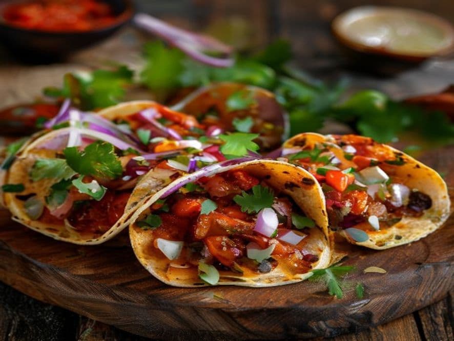 Tacos de res en chile pasilla keto con tortilla de queso derretido