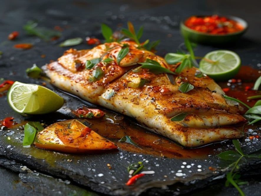 Tilapia al horno en salsa de tomatillo Keto