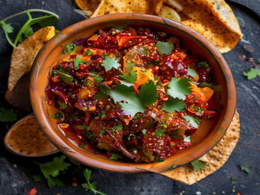 Venado en salsa de guajillo keto